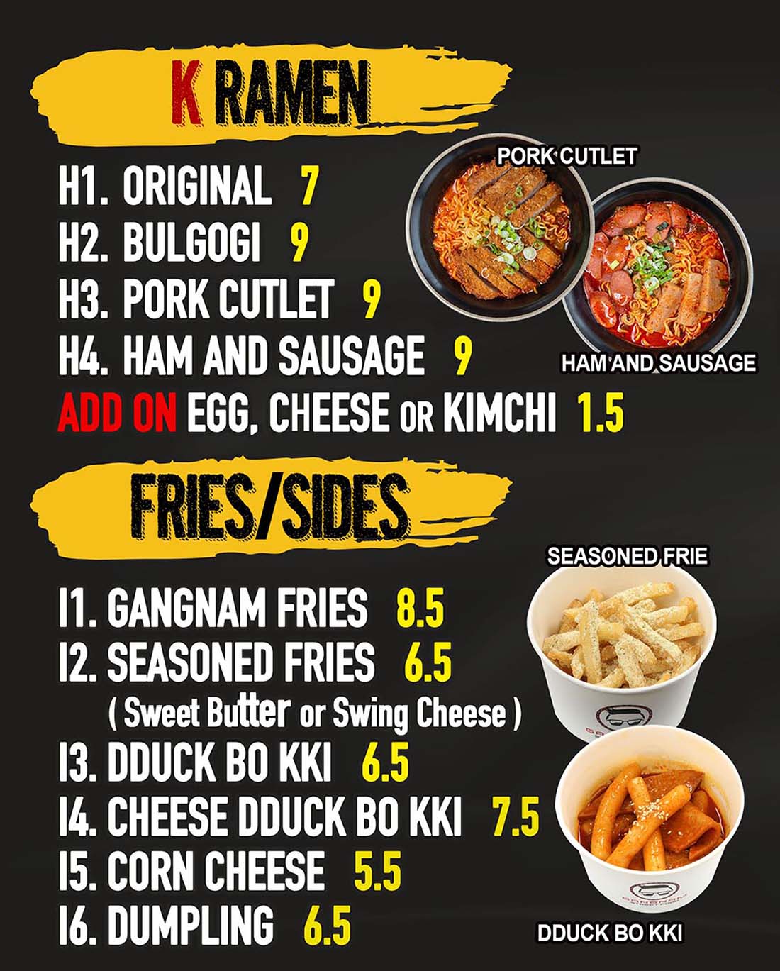 Gangnam & Coco Menu